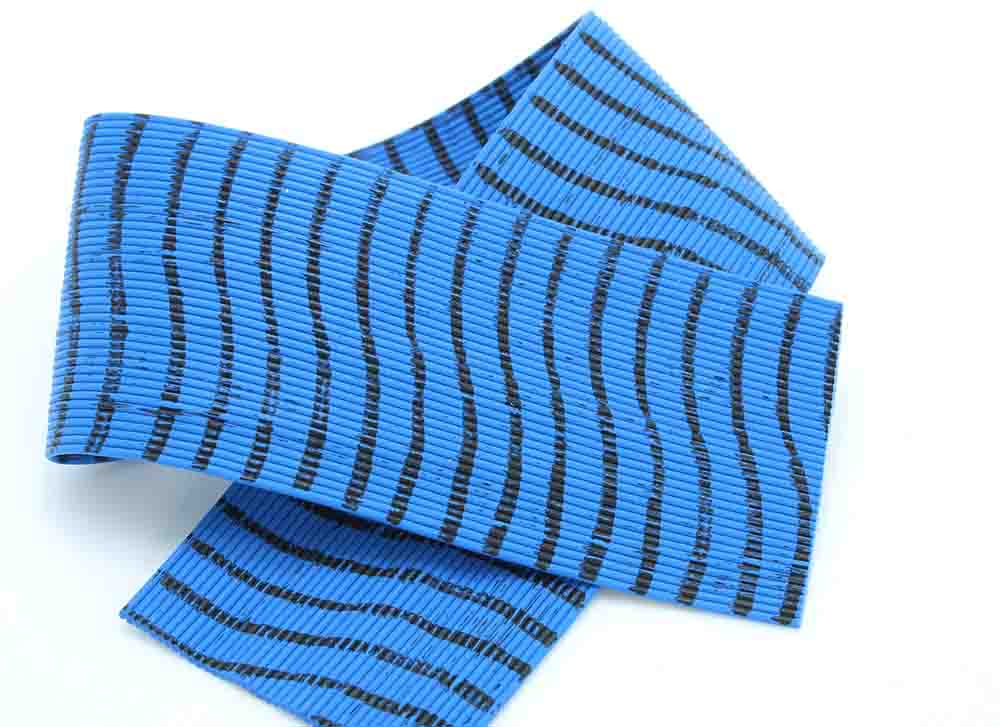 Barred Round Rubber Legs - Blue/Black