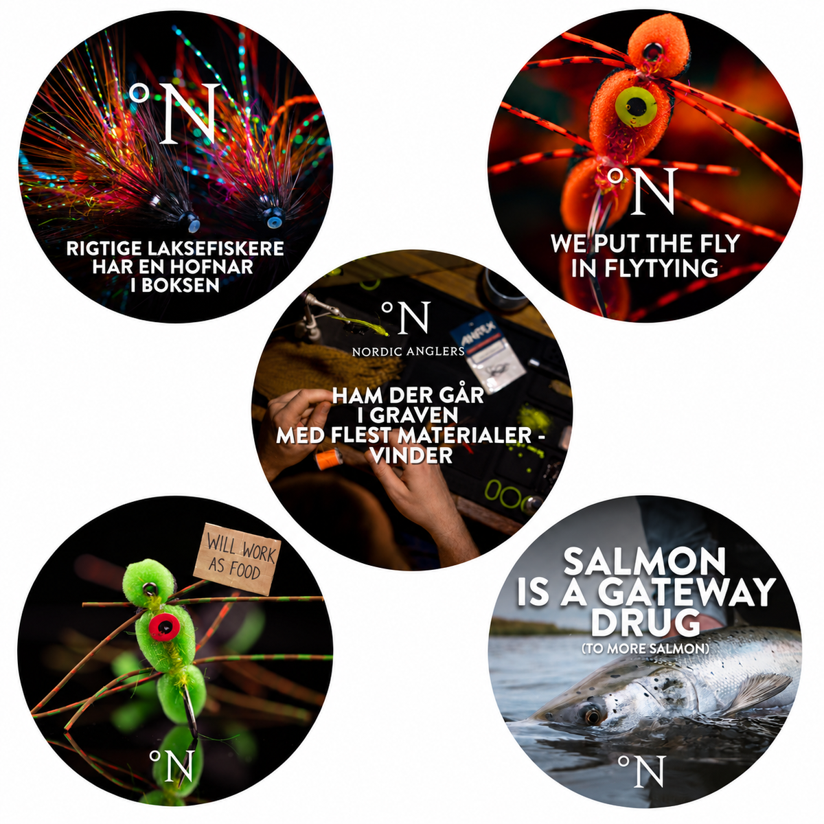 Nordic Anglers Stickers - 7cm Bundle