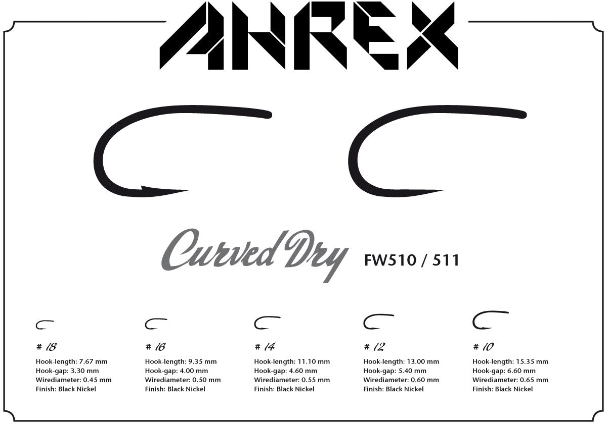 AHREX FW511 – Gebogene Trockenfliege ohne Widerhaken