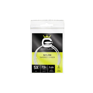 Du tilføjede <b><u>Cortland Nylon-Vorfach, konisch, 2er-Pack, transparent, 2,74 m (9 Fuß), mit Schlaufe</u></b> til kurven.