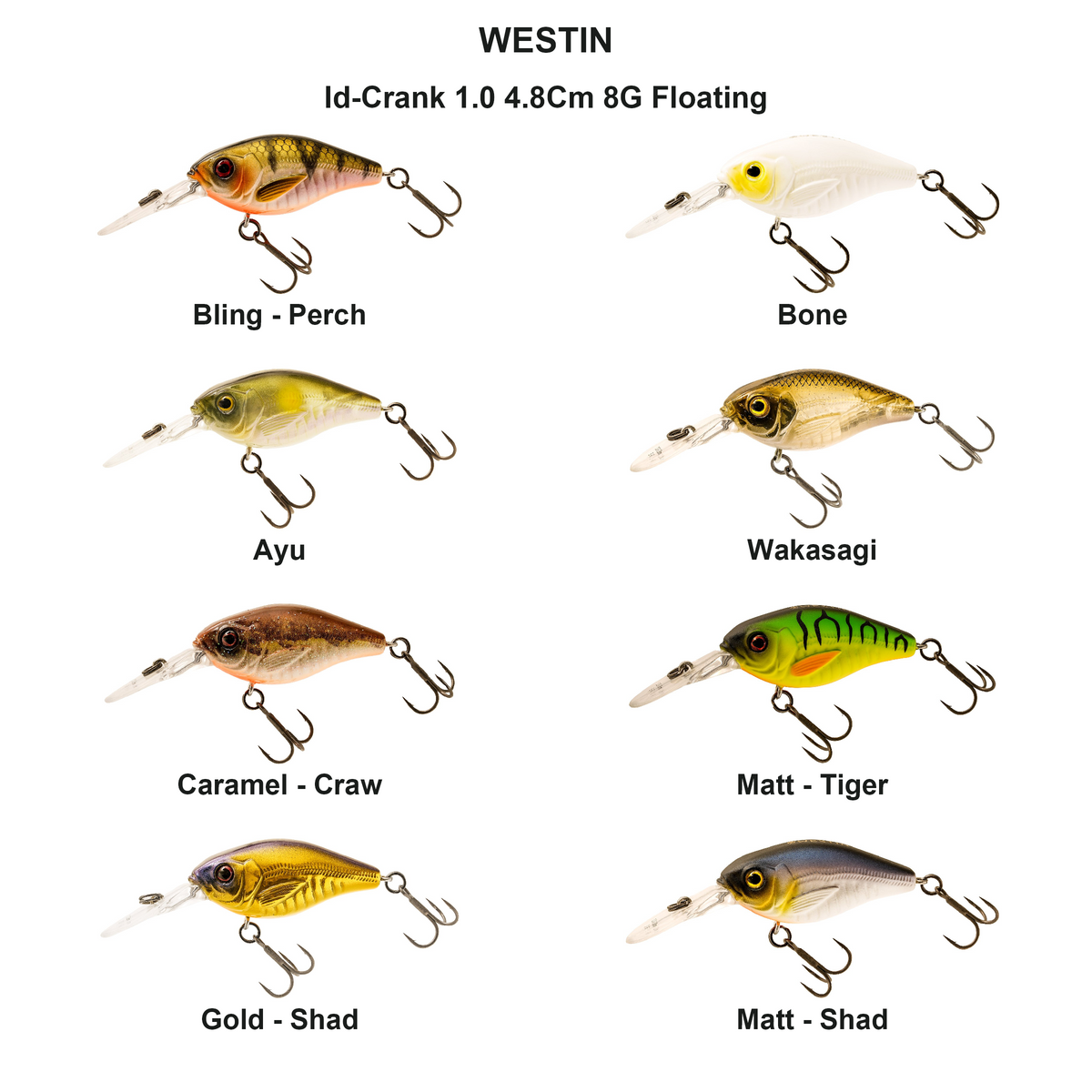 Farveoversigt – Id-Crank 1.0 4.8Cm 8G Floating