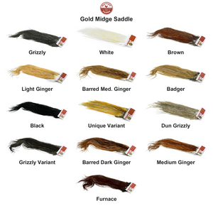Du tilføjede <b><u>Whiting Gold Midge Saddle</u></b> til kurven.