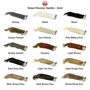 Du tilføjede <b><u>Whiting Hebert Rooster Saddle – Gold</u></b> til kurven.