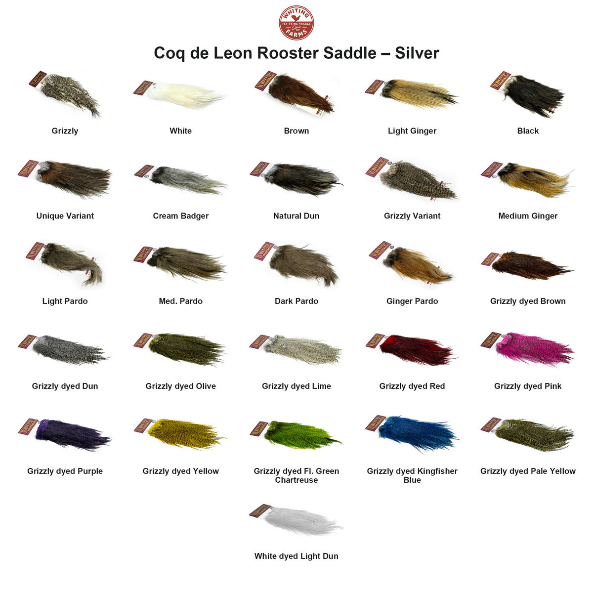 Farveoversigt – Whiting Coq de Leon Rooster Saddle – Silver