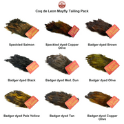 Farveoversigt – Whiting Coq de Leon Mayfly Tailing Pack