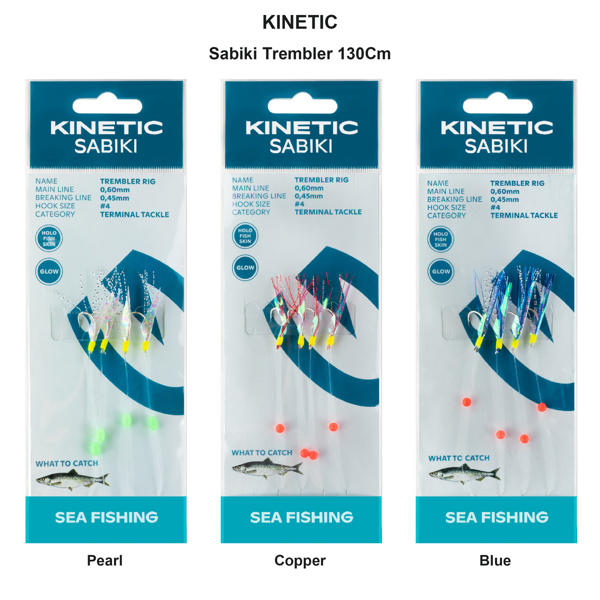 Farveoversigt – Kinetic Sabiki Trembler 130Cm