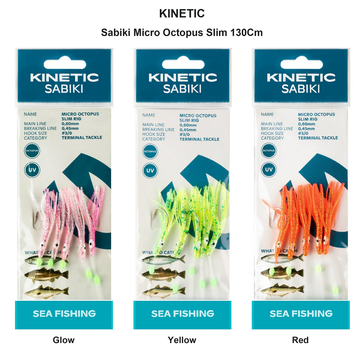 Farveoversigt – Kinetic Sabiki Micro Octopus Slim 130Cm