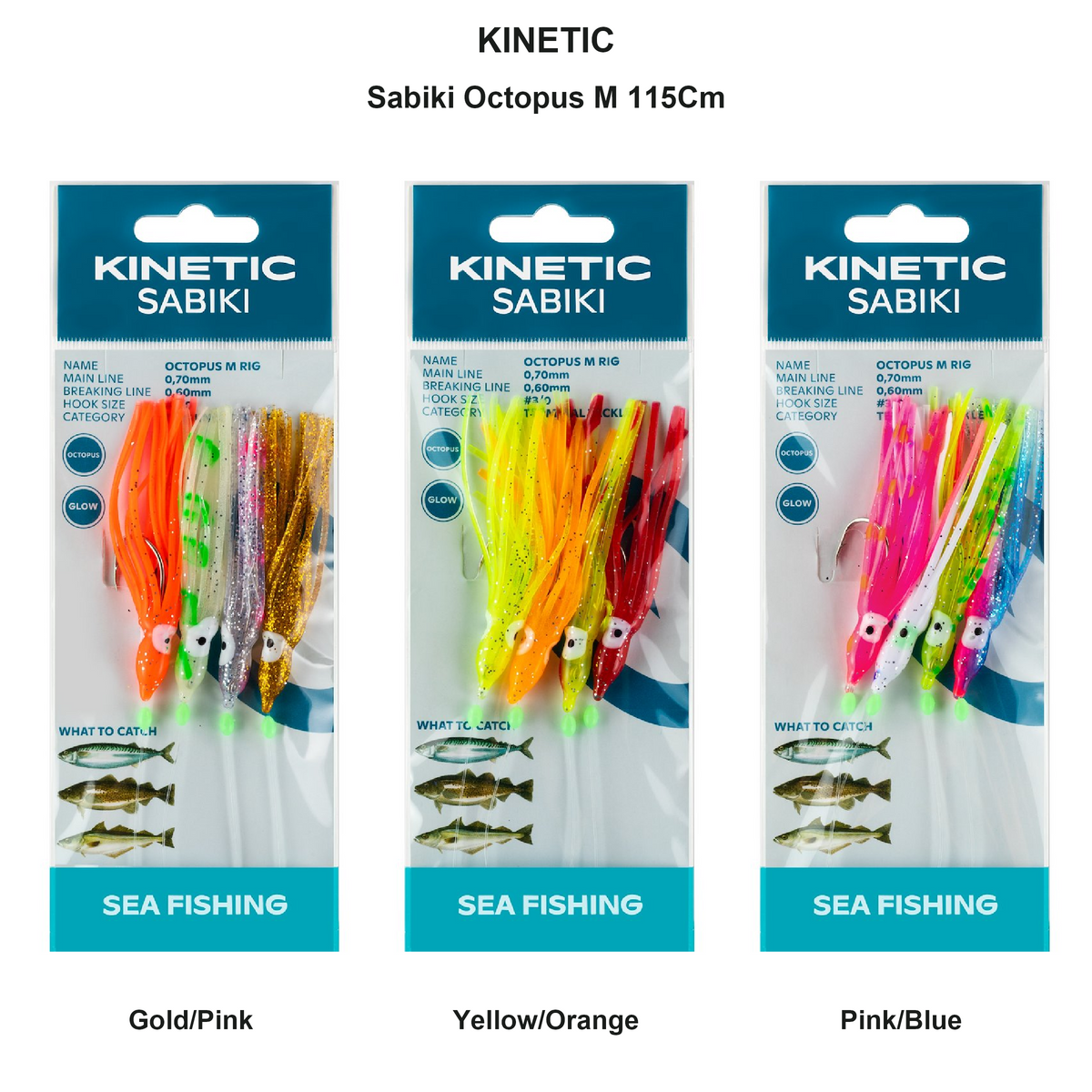 Farveoversigt – Kinetic Sabiki Octopus M 115Cm