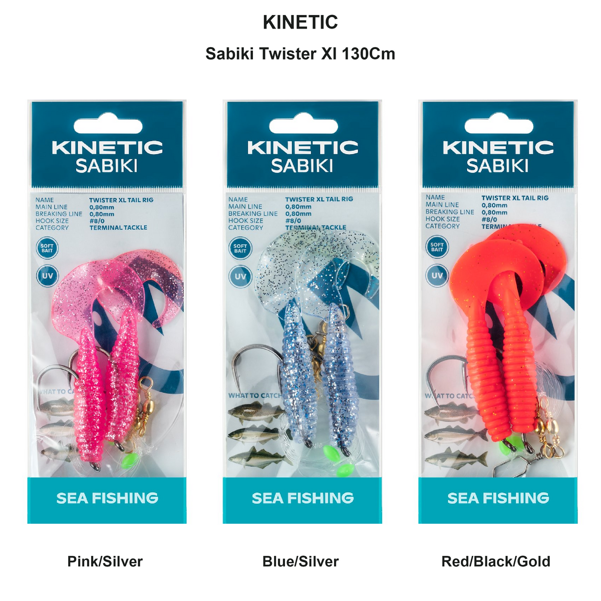 Farveoversigt – Kinetic Sabiki Twister Xl 130Cm