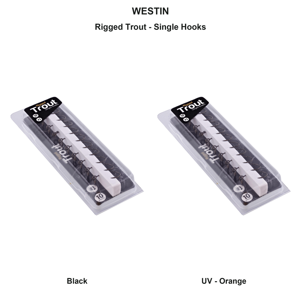 Farveoversigt – Rigged Trout - Single Hooks