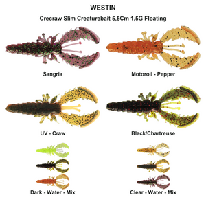 Du tilføjede <b><u>Crecraw Slim Creaturebait 5,5Cm 1,5G Floating</u></b> til kurven.