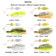 Farveoversigt – Mvibe Pro Colorado + Willow Tungsten Sinking