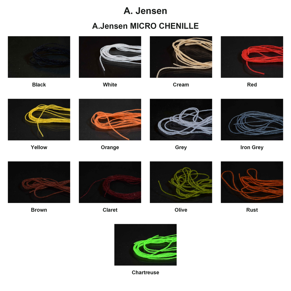 Farveoversigt – A.Jensen MICRO CHENILLE