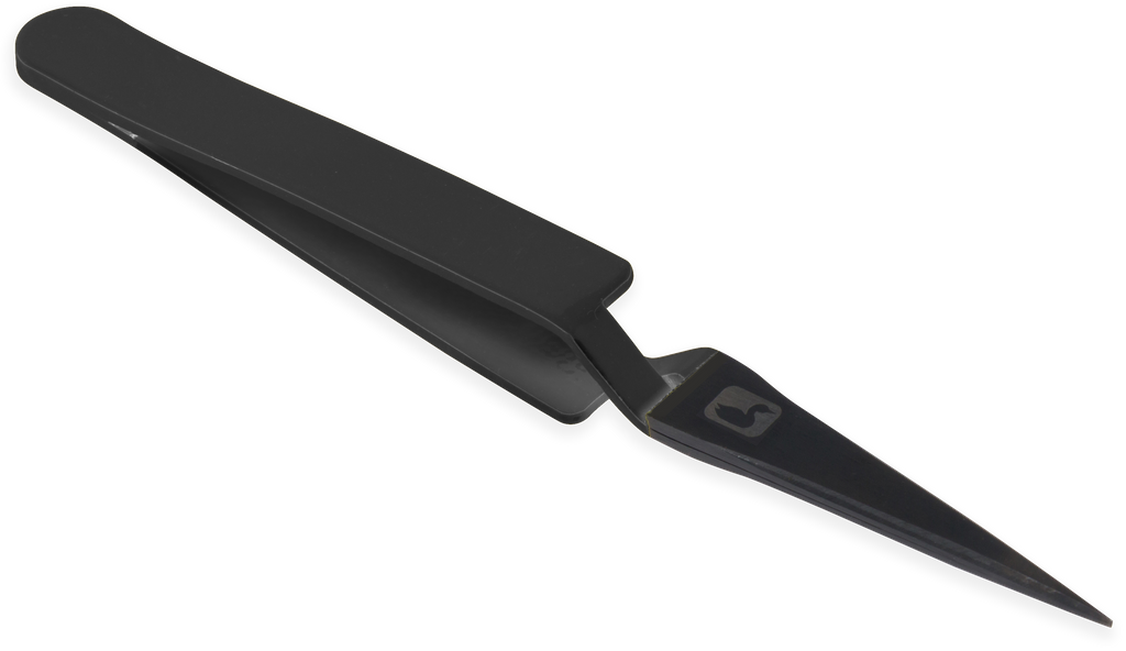 Mini-Pinzette mit geradem D-Ring – Schwarz