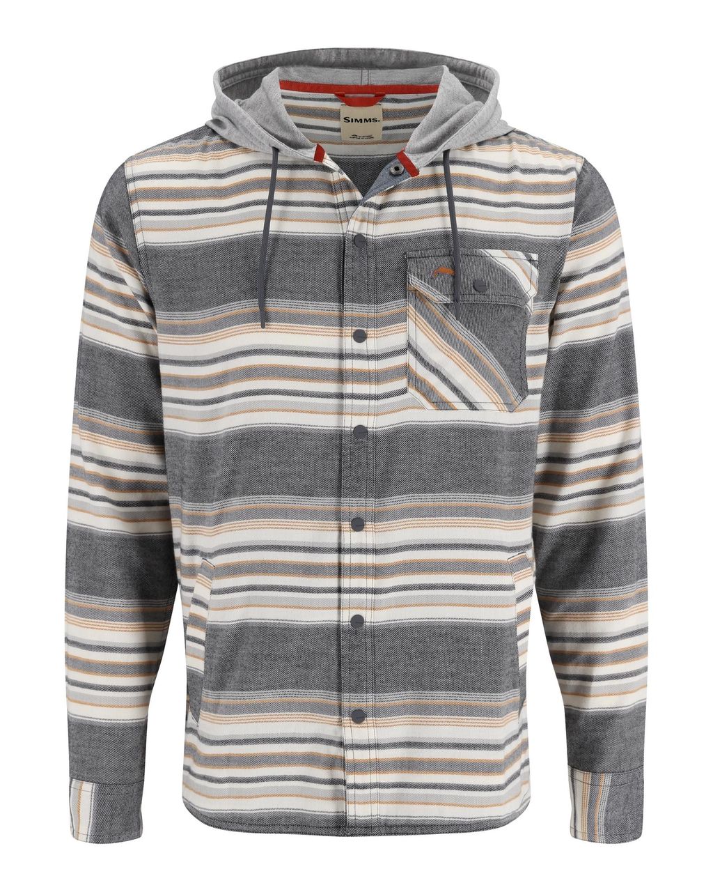 Santee Flanell-Hoodie - Schwarz/Schiefergrau gestreift