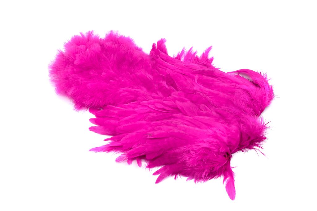 Whiting Rooster Softhackle W Chickabou SH/C Weiß gefärbt Rosa