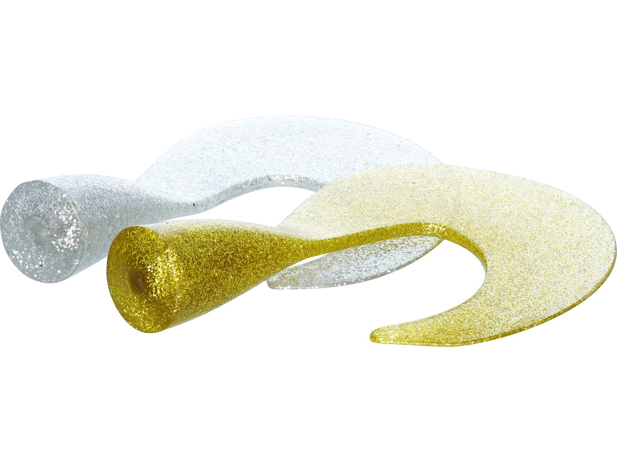 SWIM TAIL SPARE CURLTAIL 9CM 8G GOLD/SILVER 2PCS